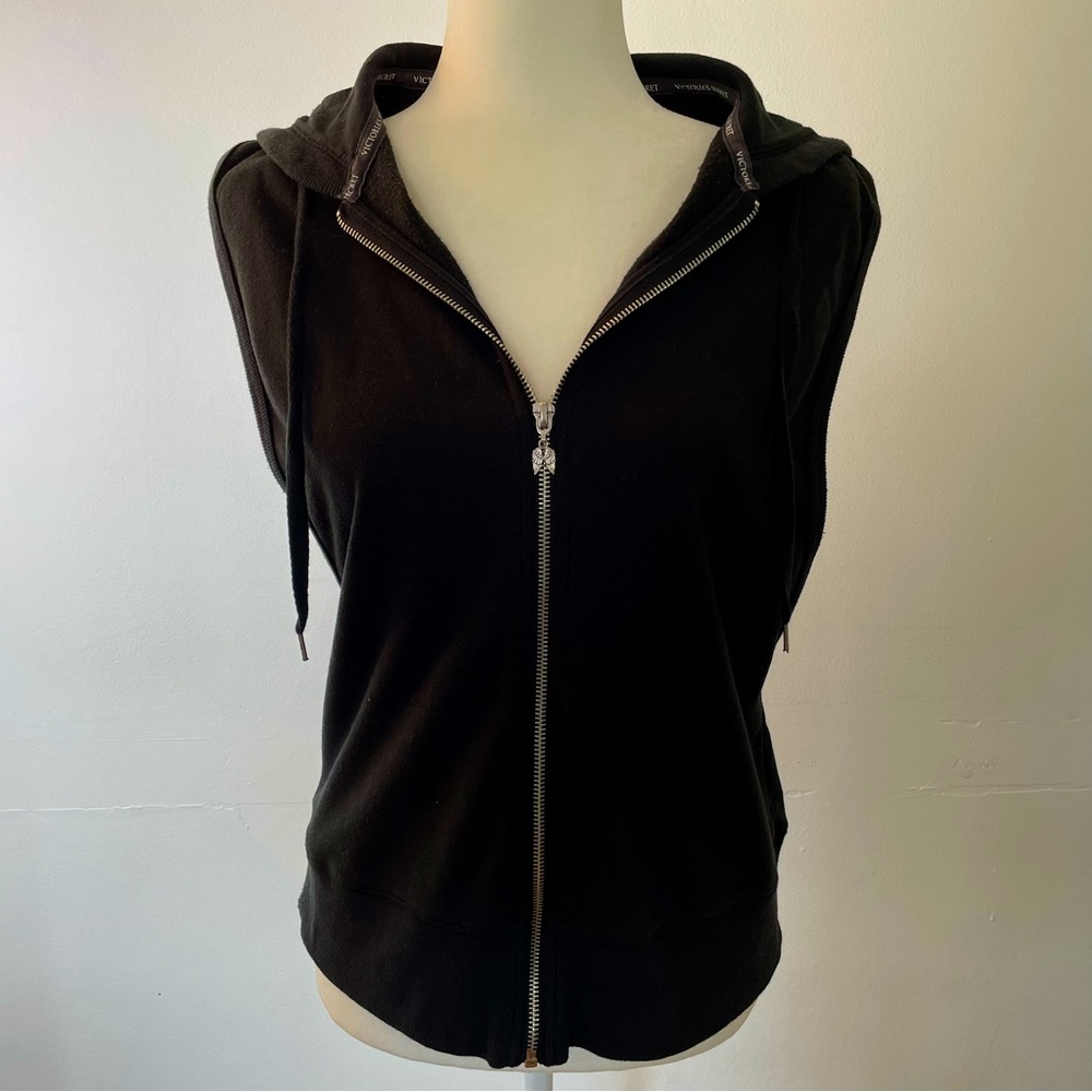 Victoria’s Secret Hooded Vest Full Zip Up Cotton Blend Women’s size Medium